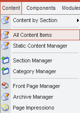 Joomla Content Menu