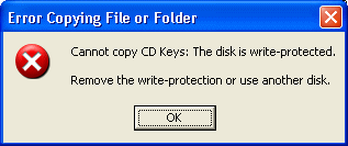 Thumb Drive Error Message